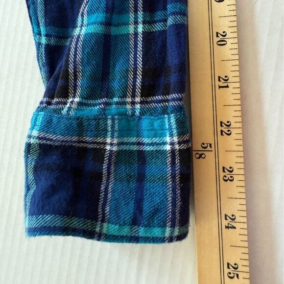 Woolrich Women's XXL Blue Plaid Flannel Shirt 100% Cotton Button Front Outdoor - Picture 10 of 10